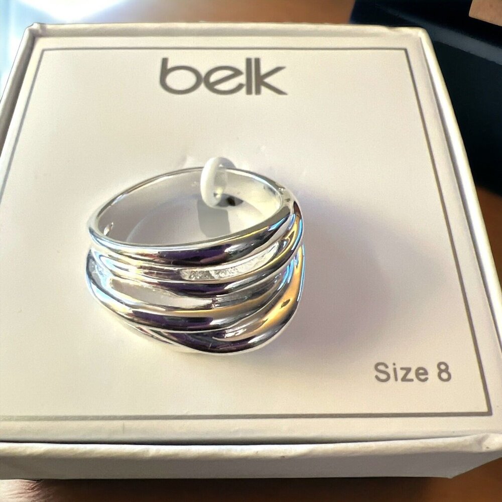 Belk Silver Multi Lines Band Ring